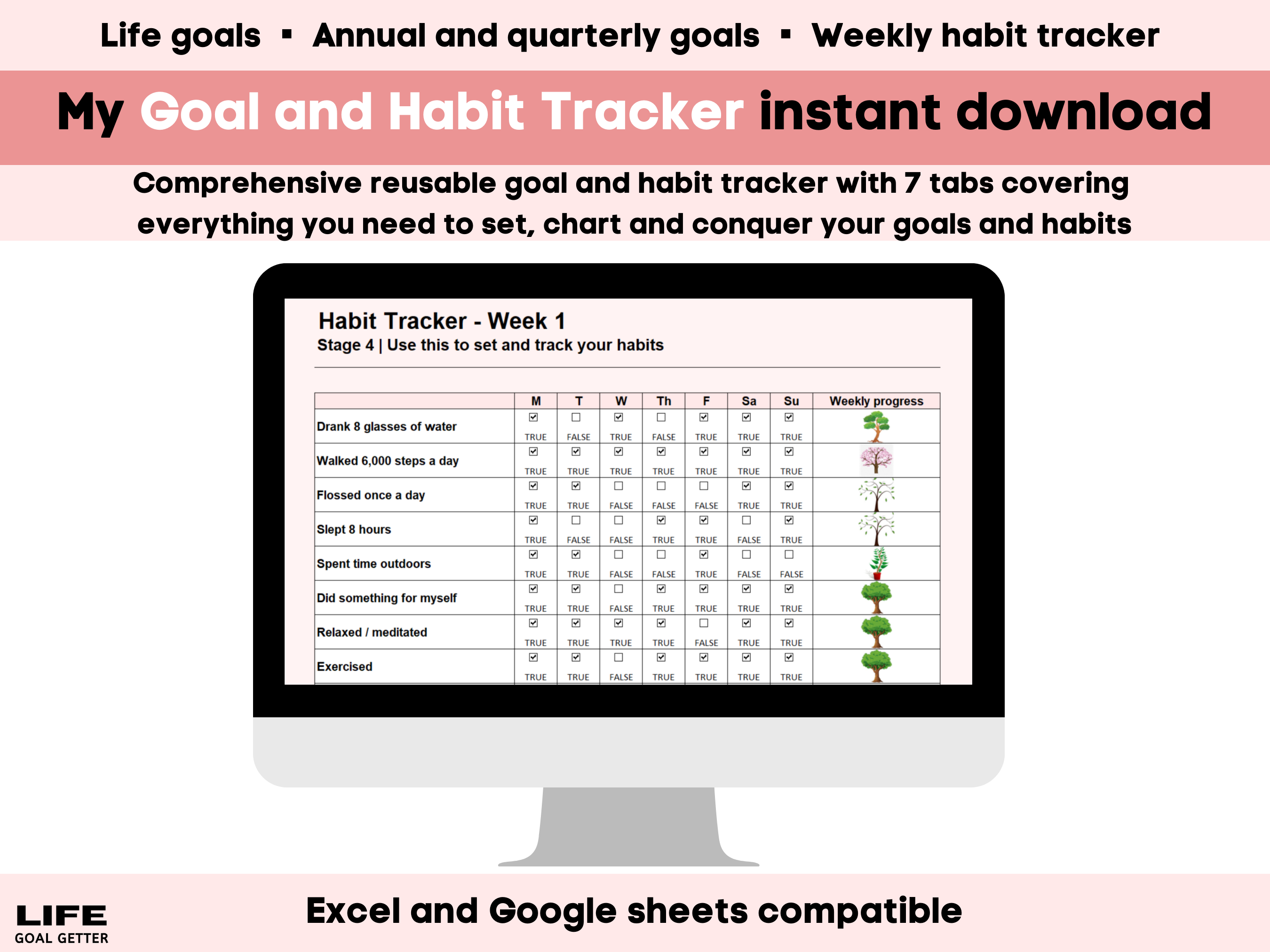 Ultimate Goal And Habit Tracker Life Goal Getter
